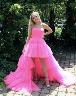 Sherri Hill Pink Size 00 Mini Corset Train Dress on Queenly