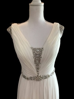 La Femme White Size 6 Pageant Wedding Jewelled A-line Dress on Queenly