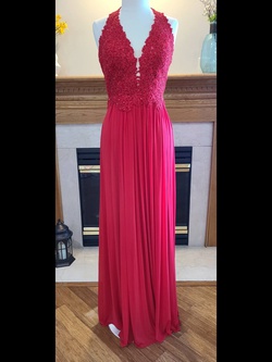 Sherri Hill Red Size 10 Halter Lace Straight Dress on Queenly