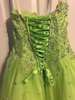 Mori Lee Green Size 4 Prom Corset Ball gown on Queenly