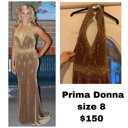 Prima Donna Gold Size 8 Straight Dress on Queenly
