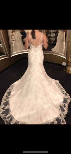 Kenneth Winston White Size 12 Wedding Plunge Mermaid Dress on Queenly