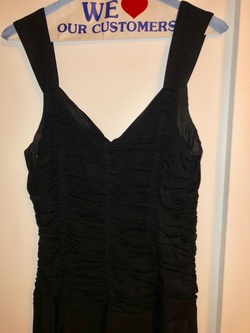 Gilar Black Size 14 Midi $300 Silk Cocktail Dress on Queenly