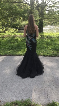 Jovani Black Size 8 Boat Neck Sheer Prom Mermaid Dress on Queenly