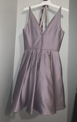 Blondie Nites Purple Size 2 Midi Medium Height $300 Silk Cocktail Dress on Queenly