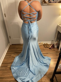 Style 366 Jessica Angel Light Blue Size 4 Prom Side slit Dress on Queenly