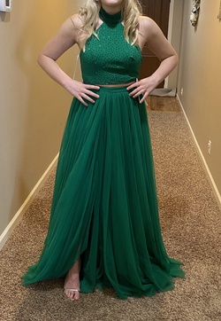 Sherri Hill Green Size 4 Pageant Prom A-line Dress on Queenly