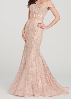 Sherri Hill Pink Size 4 Rose Gold Black Tie Mermaid Dress on Queenly