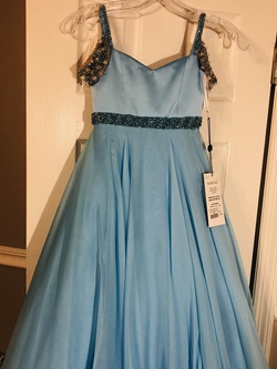 Sherri Hill Blue Size 4 A-line Dress on Queenly