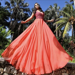 Orange Size 6 Ball gown on Queenly
