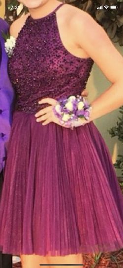 Sherri Hill Purple Size 4 Wedding Guest Cocktail Dress on Queenly