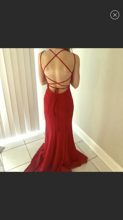 Faviana Red Size 00 Prom Backless Straight Dress on Queenly