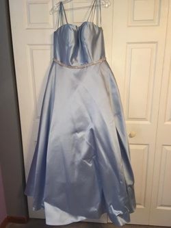 Universal Bridal and Prom Blue Size 16 Plus Size Floor Length Ball gown on Queenly