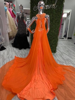 Orange Size 4 Train Dress on Queenly