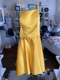 dream dressy Yellow Size 4 Homecoming Ball gown on Queenly