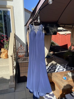 Ashley & Justin Bridesmaids Blue Size 8 Train Mermaid Dress on Queenly
