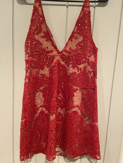Free People Red Size 6 Floor Length Straight Dress on Queenly