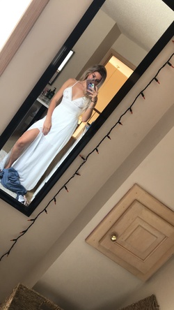 Showpo White Size 2 Wedding Backless Side slit Dress on Queenly