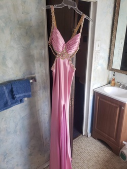 Sparkle Pink Size 0 Jewelled Side slit Dress on Queenly