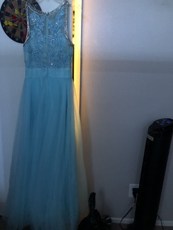 Lucci Lu Blue Size 8 Ball gown on Queenly
