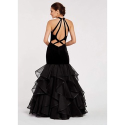 Style 60411 Alyce Paris Black Size 4 Tulle Mermaid Dress on Queenly