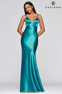 Style S10405 Faviana Green Size 8 Tall Height Mermaid Dress on Queenly