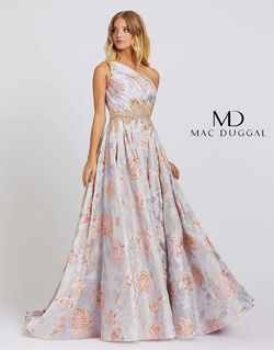 Style 67124M Mac Duggal Multicolor Size 6 Print Floral Shiny Pageant A-line Dress on Queenly