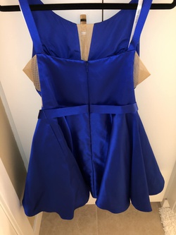 Sherri Hill Blue Size 10 Homecoming Sheer Cocktail Dress on Queenly