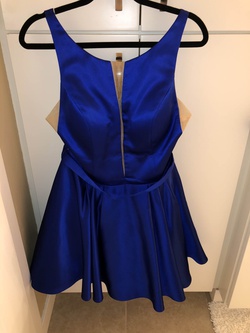 Sherri Hill Blue Size 10 Homecoming Sheer Cocktail Dress on Queenly