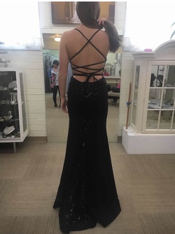 MoriLee Black Size 4 Floor Length Mermaid Dress on Queenly
