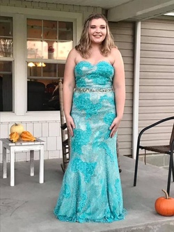 Jovani Blue Size 8 Mermaid Dress on Queenly