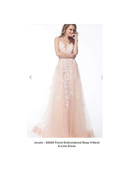 Jovani Pink Size 8 V Neck A-line Dress on Queenly