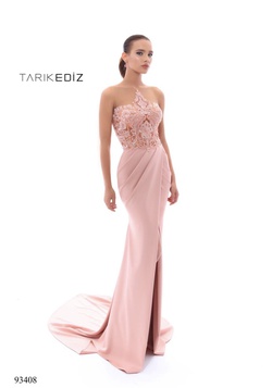 Tarik Ediz Pink Size 2 Jewelled Side slit Dress on Queenly