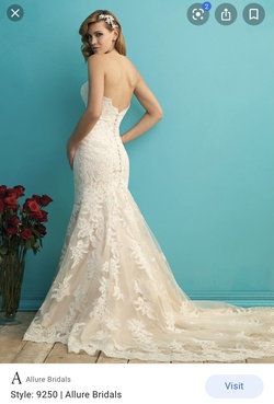 Style 9250 Allure White Size 14 Tall Height Wedding Train Dress on Queenly