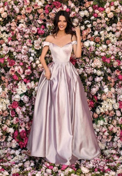 Style 8010 Clarisse Pink Size 20 Lace Silk Ball gown on Queenly