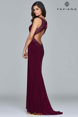 Style S7999 Faviana Red Size 00 Train Tall Height Lace Fitted Straight Dress on Queenly