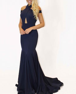 Style 6238 Jasz Couture Blue Size 6 Tall Height Fitted Mermaid Dress on Queenly