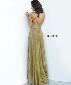 Style 2088 Jovani Gold Size 12 Tall Height Wedding Guest Fitted A-line Dress on Queenly