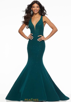 Style 43051 Mori Lee Green Size 6 Flare Sheer Tall Height Mermaid Dress on Queenly