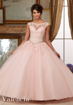 Style 60006 Mori Lee Pink Size 0 Tall Height Lace Ball gown on Queenly