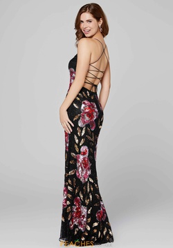 Style 3463 Primavera Black Size 6 Corset Backless Tall Height Fitted Side slit Dress on Queenly