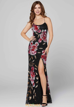 Style 3463 Primavera Black Size 6 Corset Backless Tall Height Fitted Side slit Dress on Queenly