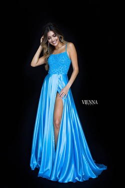 Style 8311 Vienna Blue Size 8 Backless Tall Height Ball gown on Queenly