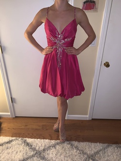 Mac Duggal Hot Pink Size 2 Custom Overskirt Cocktail Dress on Queenly