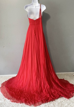 Prima Donna Red Size 6 Side Slit Tulle Train A-line Dress on Queenly