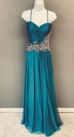 Mac Duggal Blue Size 6 Tulle Macduggal Side slit Dress on Queenly