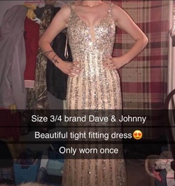 Dave & Johnny Gold Size 4 Prom Dave And Johnny Straight Dress on Queenly