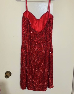Scala Red Size 8 Strapless Short Height Prom Cocktail Dress on Queenly