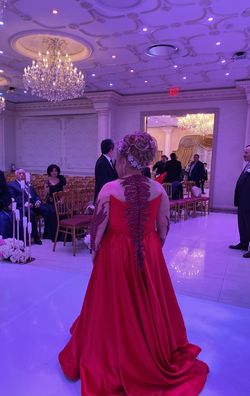 Custom made ball gown dress Red Size 12 Custom Train Ball gown on Queenly