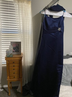 David's Bridal Blue Size 00 Tall Height Straight Dress on Queenly